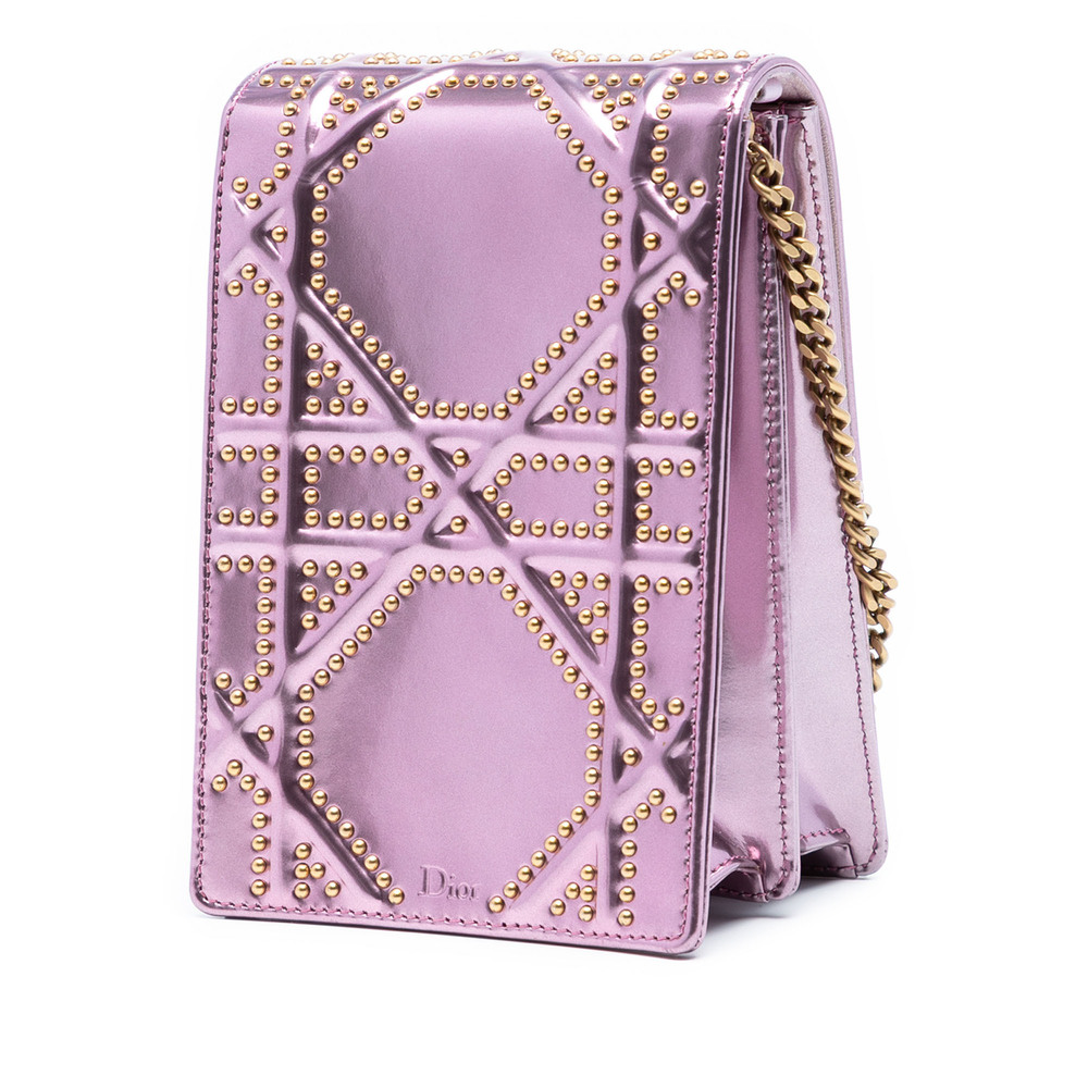 Pre-Loved Dior Metallic Studded Calfskin Vertical Diorama - Picture 2 of 8